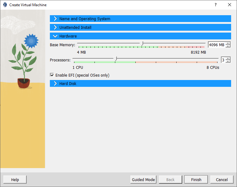 Create VM - hardware